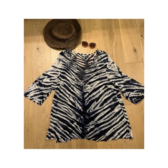 Beaded tie dye swim cover up - Picture 3 of 5